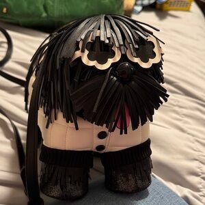 Kate Spade Black and Cream Dog Crossbody Bag